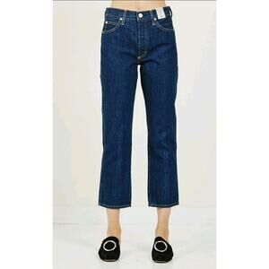 AMO DENIMLOVERBOY PANT INDIE BLUE Size 29 Cropped Dark Denim